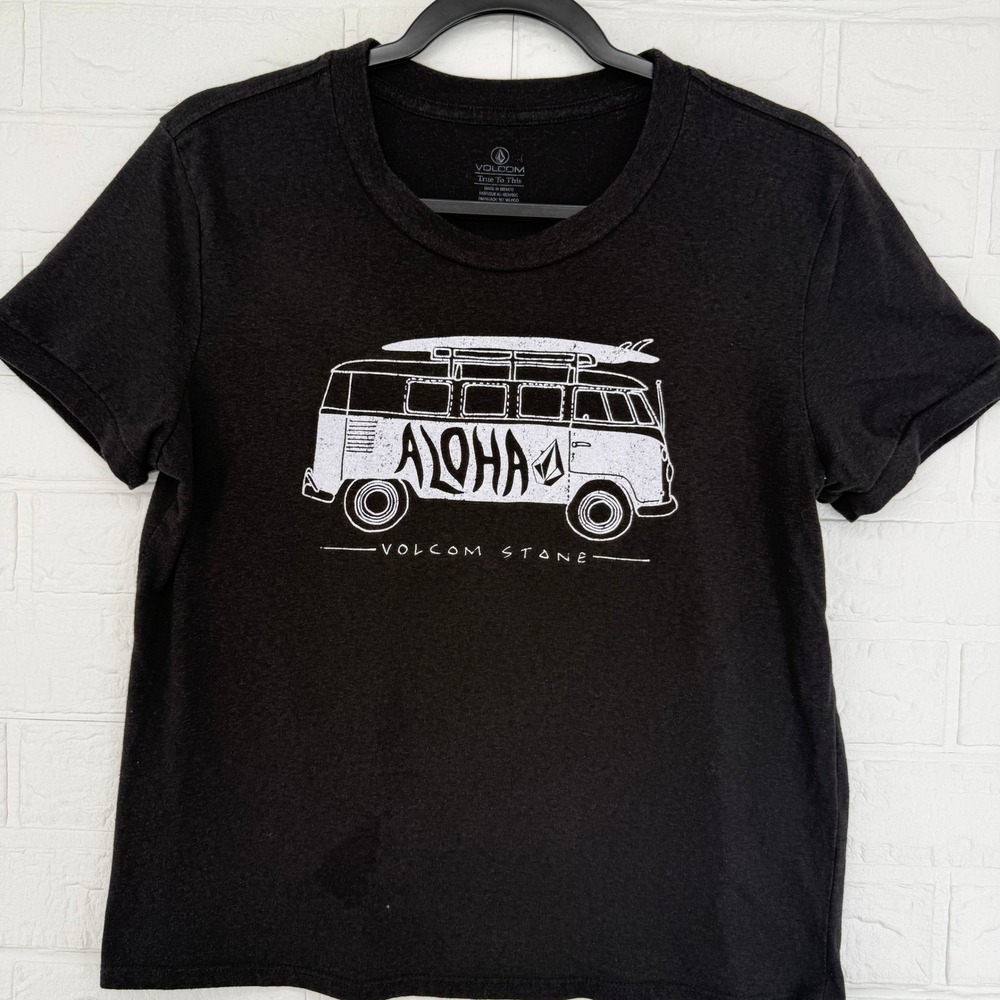 VTG Style Volcom Aloha Surf Bus Youth 12 Graphic Tee Surfcore Beachy Camper Van